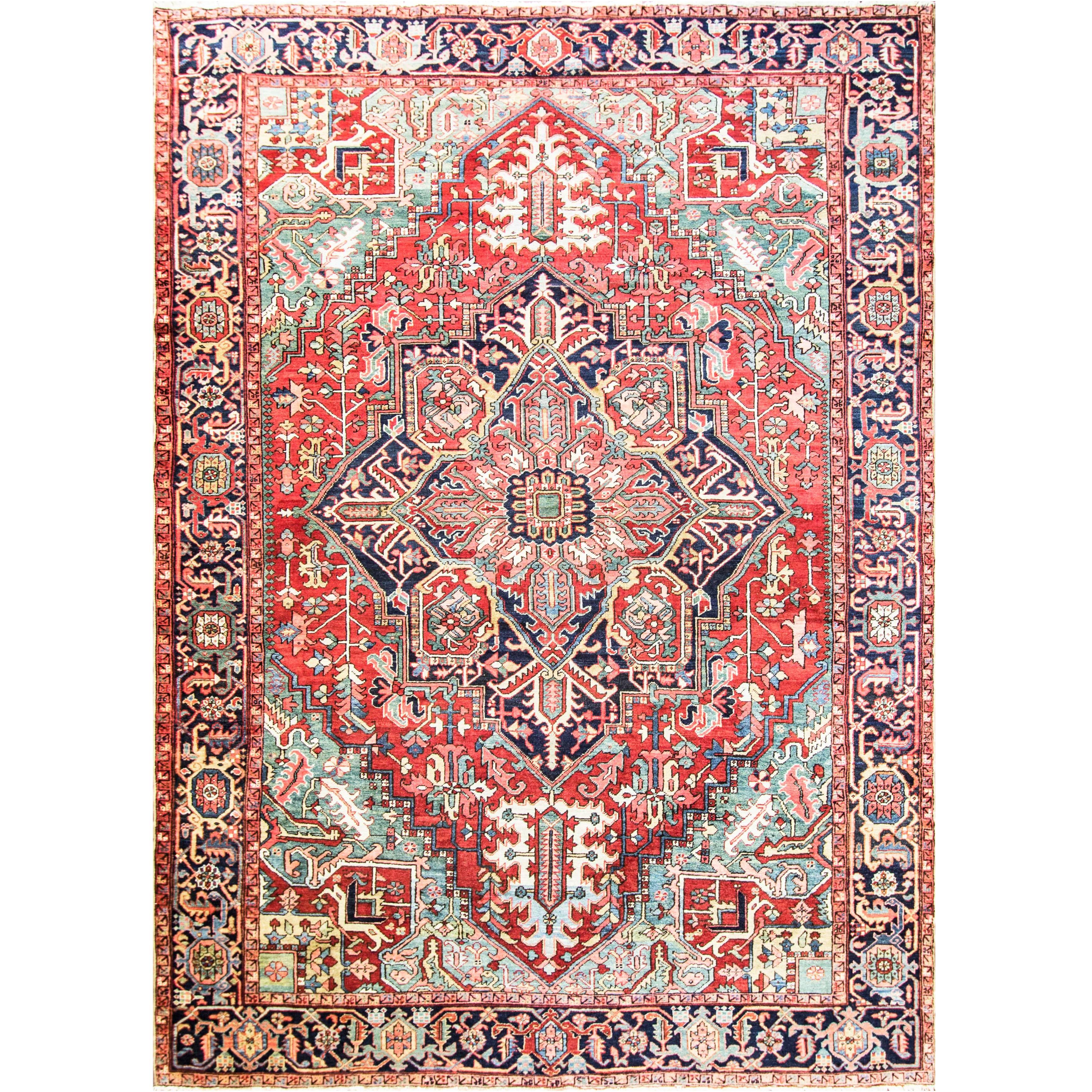  Antique Persian Heriz/Serapi Carpet, Charming, 9' x 12'7"
