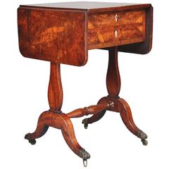 Antique 19th Century Pollard Oak Drop-Leaf Occasional Table