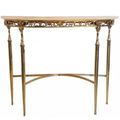 Polished Brass Italian Console