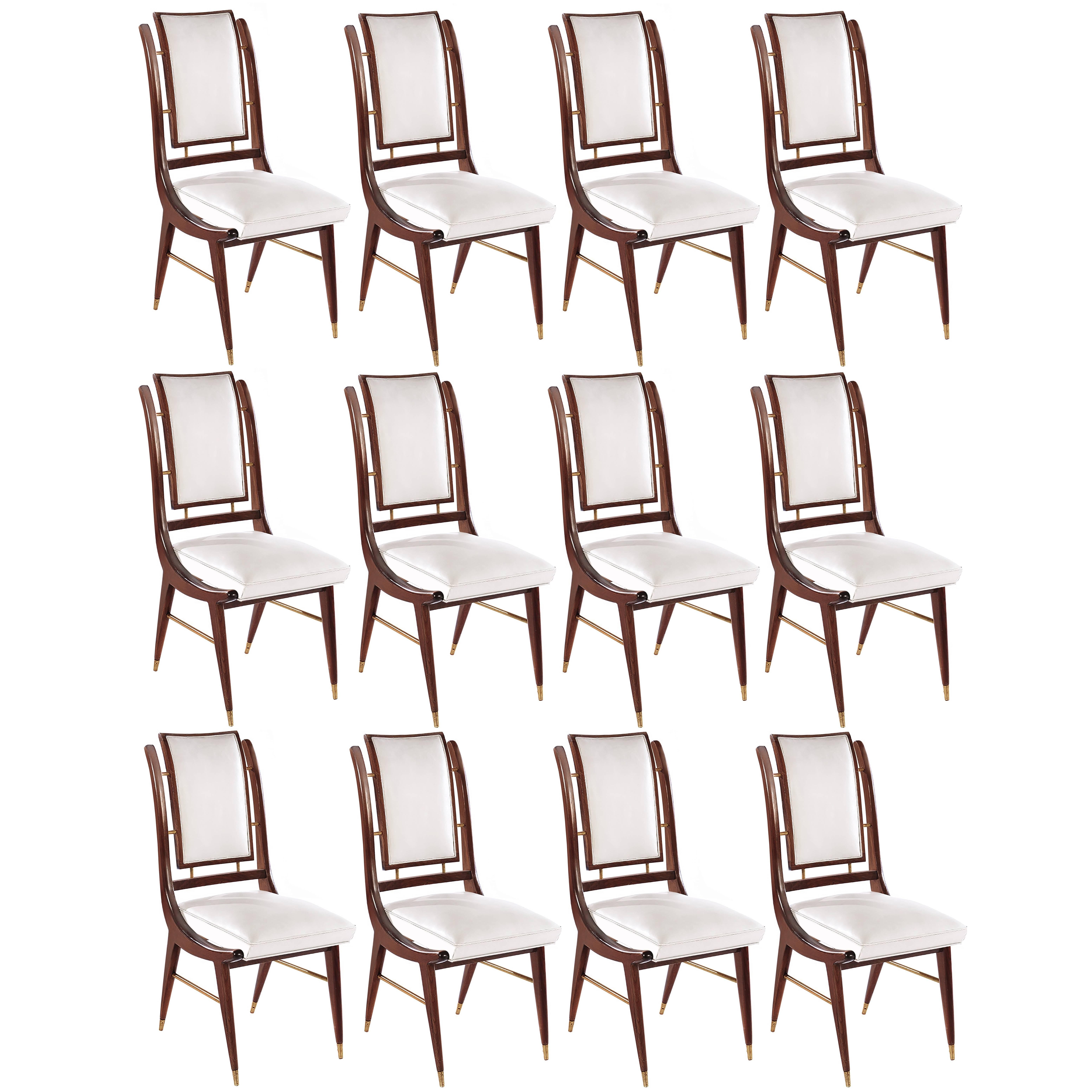 Set of Twelve (12) Italian Modern Dining Chairs