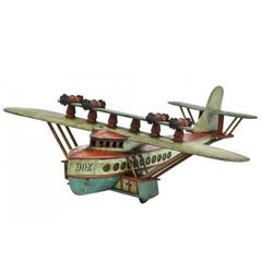 Used 1930s Enameled Wood Folk Art Dornier Do-X Flying Boat Model