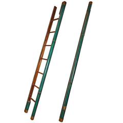 C. Mariani Custom Mahogany Folding Library Ladder in the English Taste