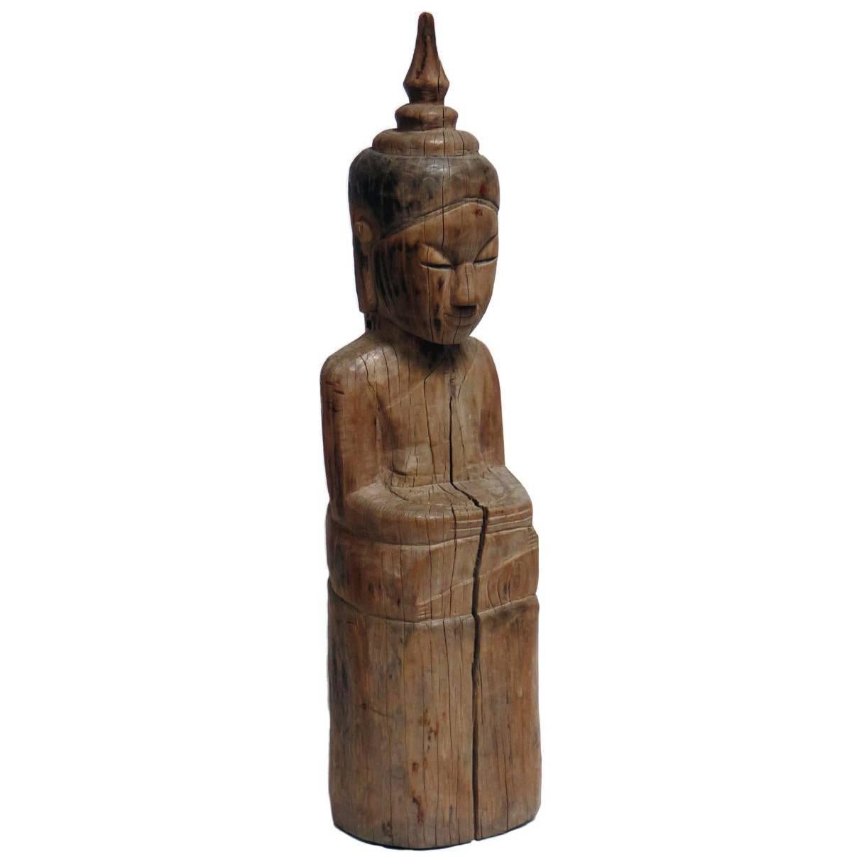 Seated Wooden Buddha TD 1032 For Sale