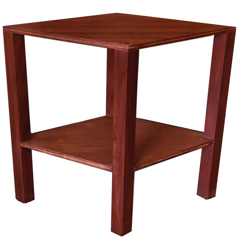 Diamond Shaped Plywood Side Table Signed Paul R Williams For Sale