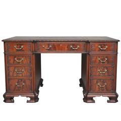 Early 20th Century Edwardian Chippendale Influenced Mahogany Desk