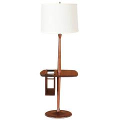 Mid-Century Floor Lamp with Magazine Tray by Laurel