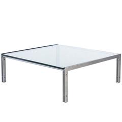 1970s Glass and Chrome ‘M1’ Coffee Table for Metaform 1