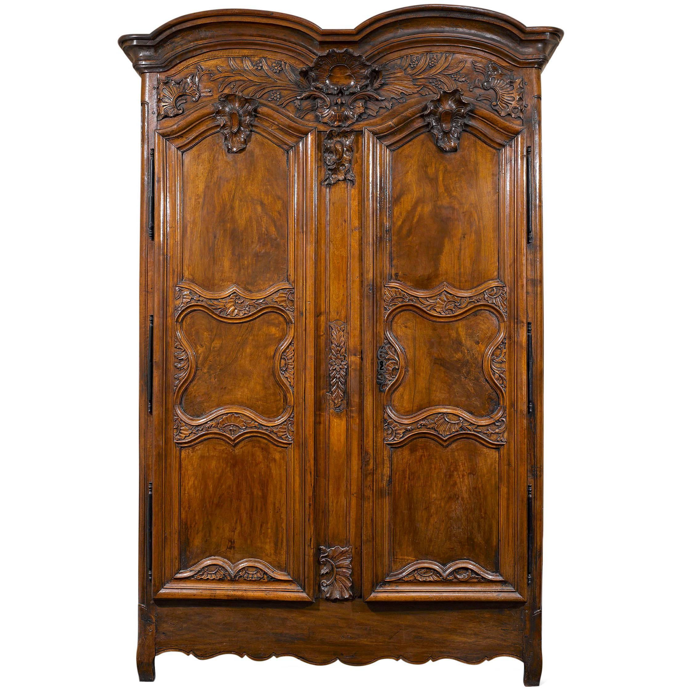 French Provincial Double Door Armoire For Sale