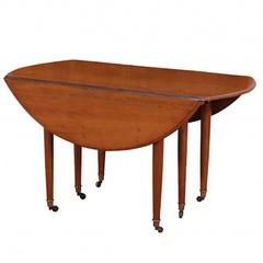 French Walnut Extending Drop-Leaf Dining Table