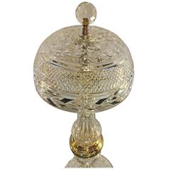 Cut Crystal Table Lamp with Crystal Shade Manner of Baccarat 3
