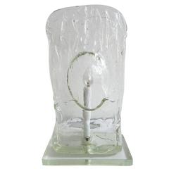 Vintage Barbini Glass Block Lamp 12