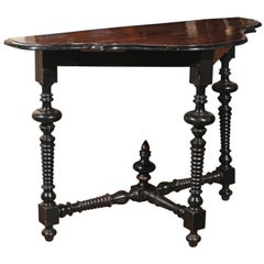 18th Century Walnut Louis XIII Style Serpentine Console Table, Italy