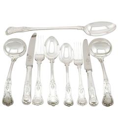 Antique Edwardian Sterling Silver Canteen of Cutlery for Six Persons 10