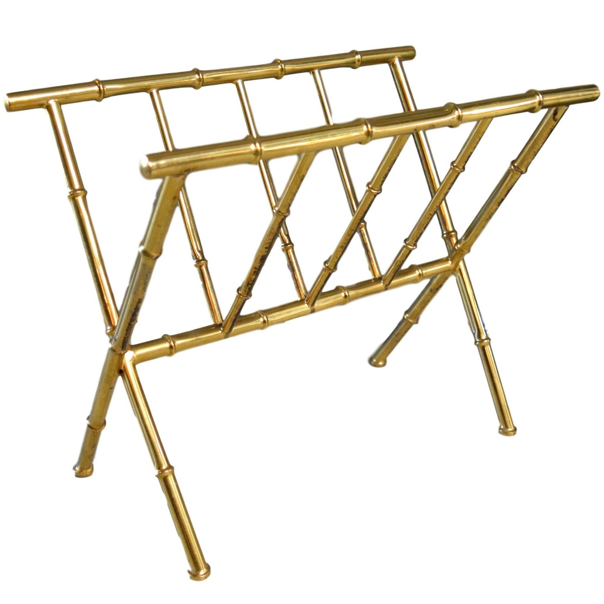 French Brass Bamboo Magazine Rack at 1stDibs bamboo magazine holder