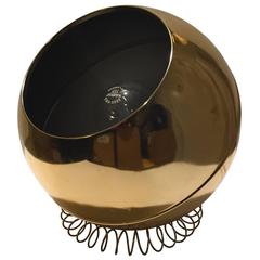 1960s Brass Globe Accent Lamp on Metal Coil Base