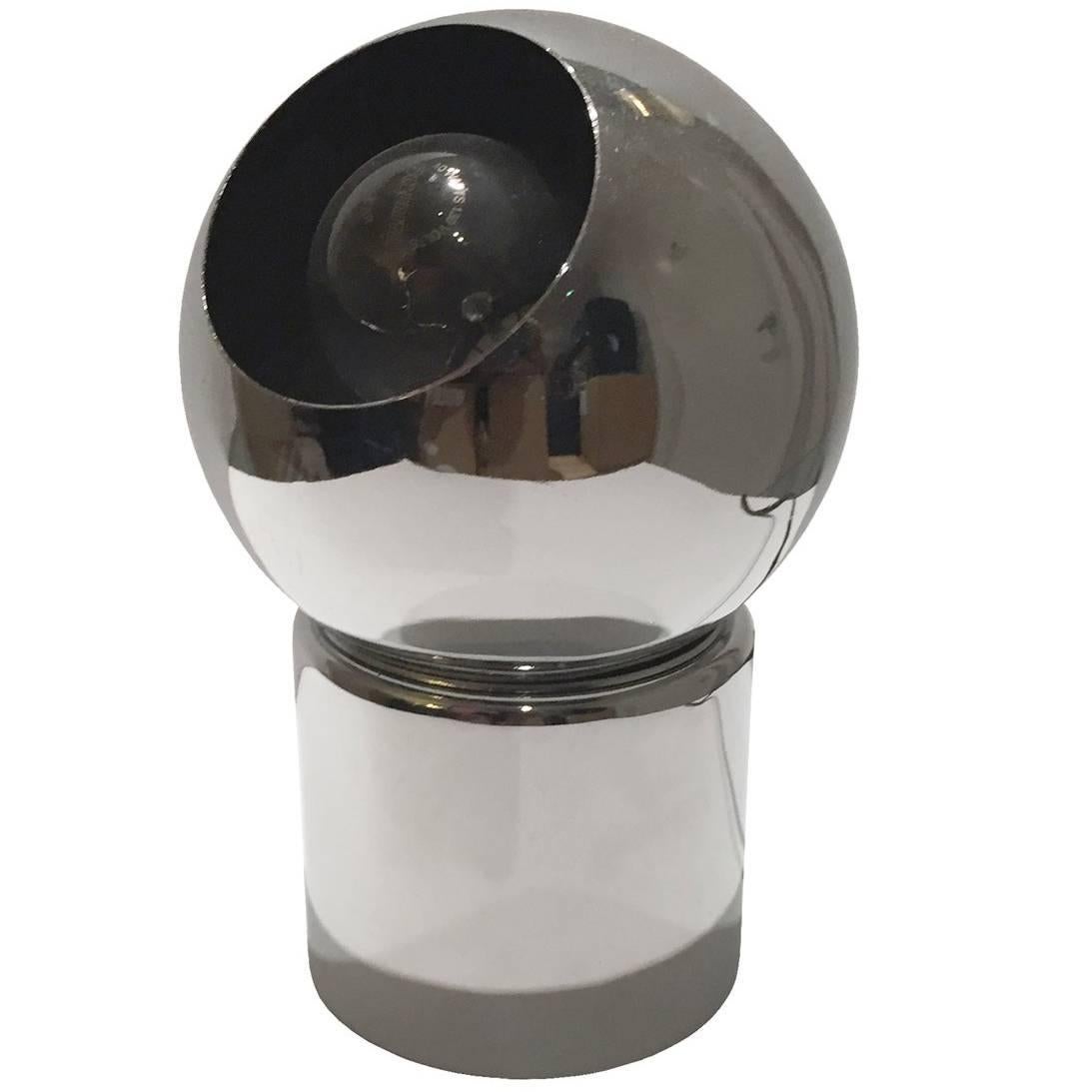 1970s Chrome Eyeball Accent Lamp on Magnetic Base For Sale