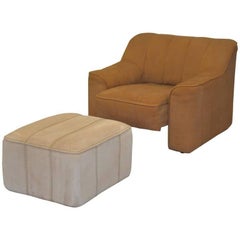 Vintage De Sede DS 44 Armchair with Ottoman 1970`s