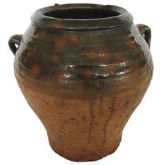19th Century Glazed Terracotta Pot
