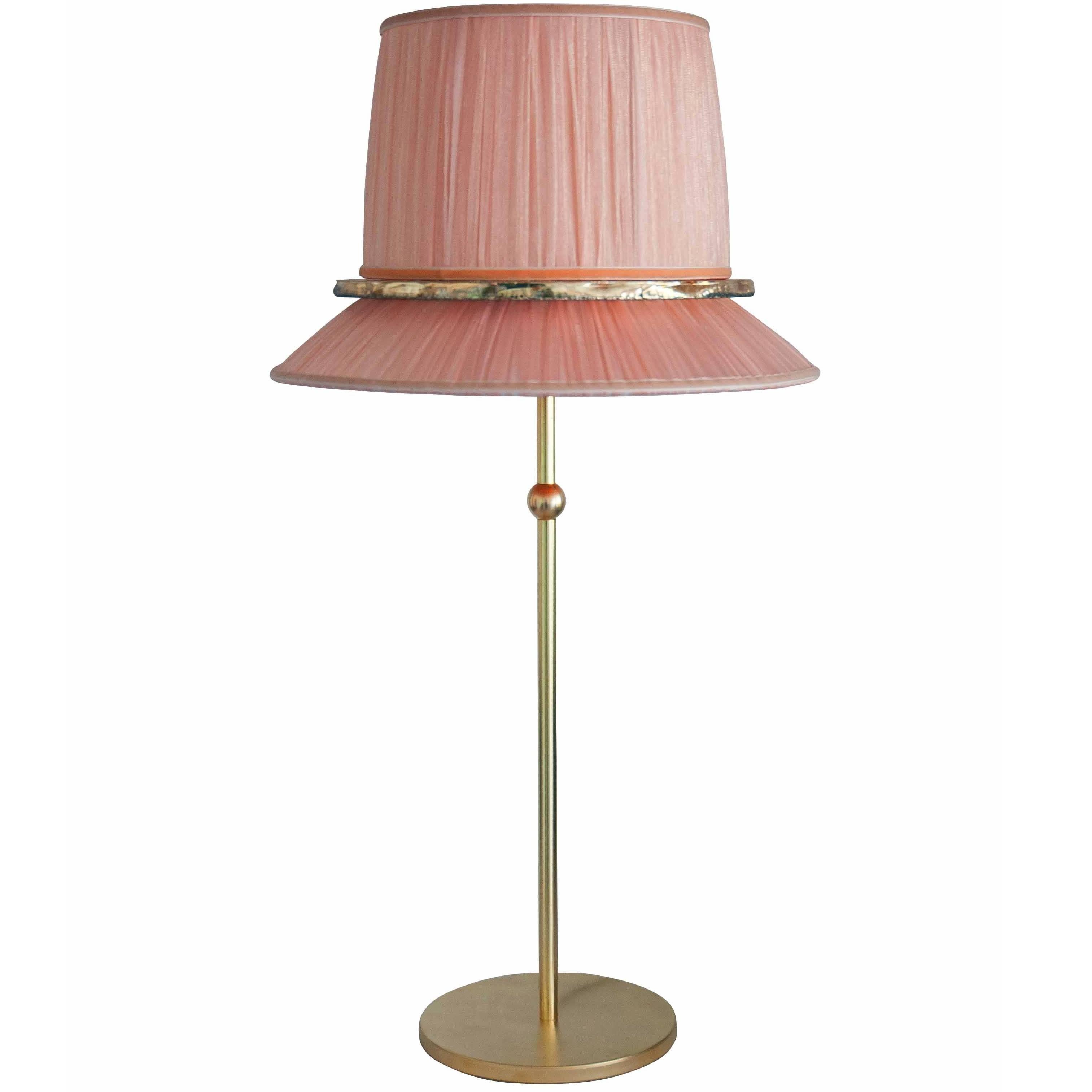 Pretty Table Lamp, Pretty Woman Lightings, Brass Mat Finish, Grass Silk in stock