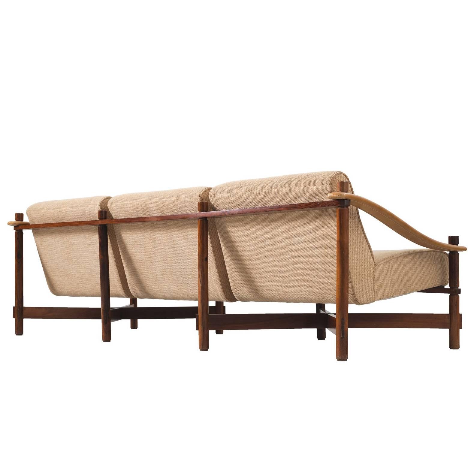 Michel Arnoult Sofa in Rosewood and Leather