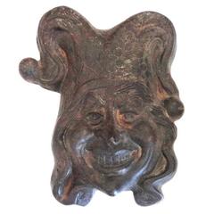 Rare 19th Century Cast Iron Court Jester Folk Art Hanging Sculpture 9