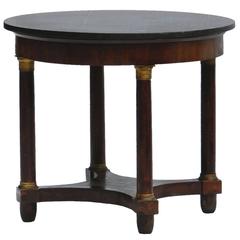 French Gueridon Table 19th Century Second Empire Ormolu Bronze Marble Top