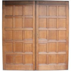 Pair of High Quality Late 19th Century English Oak Double Doors 1