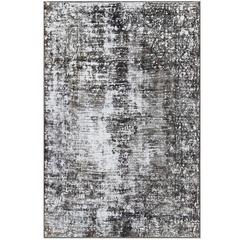 Distressed Vintage Persian Rug with Shades of Gray and Charcoal