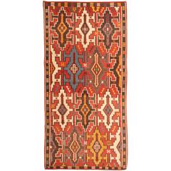 Antique Mid 19th Century Caucasian Kilim