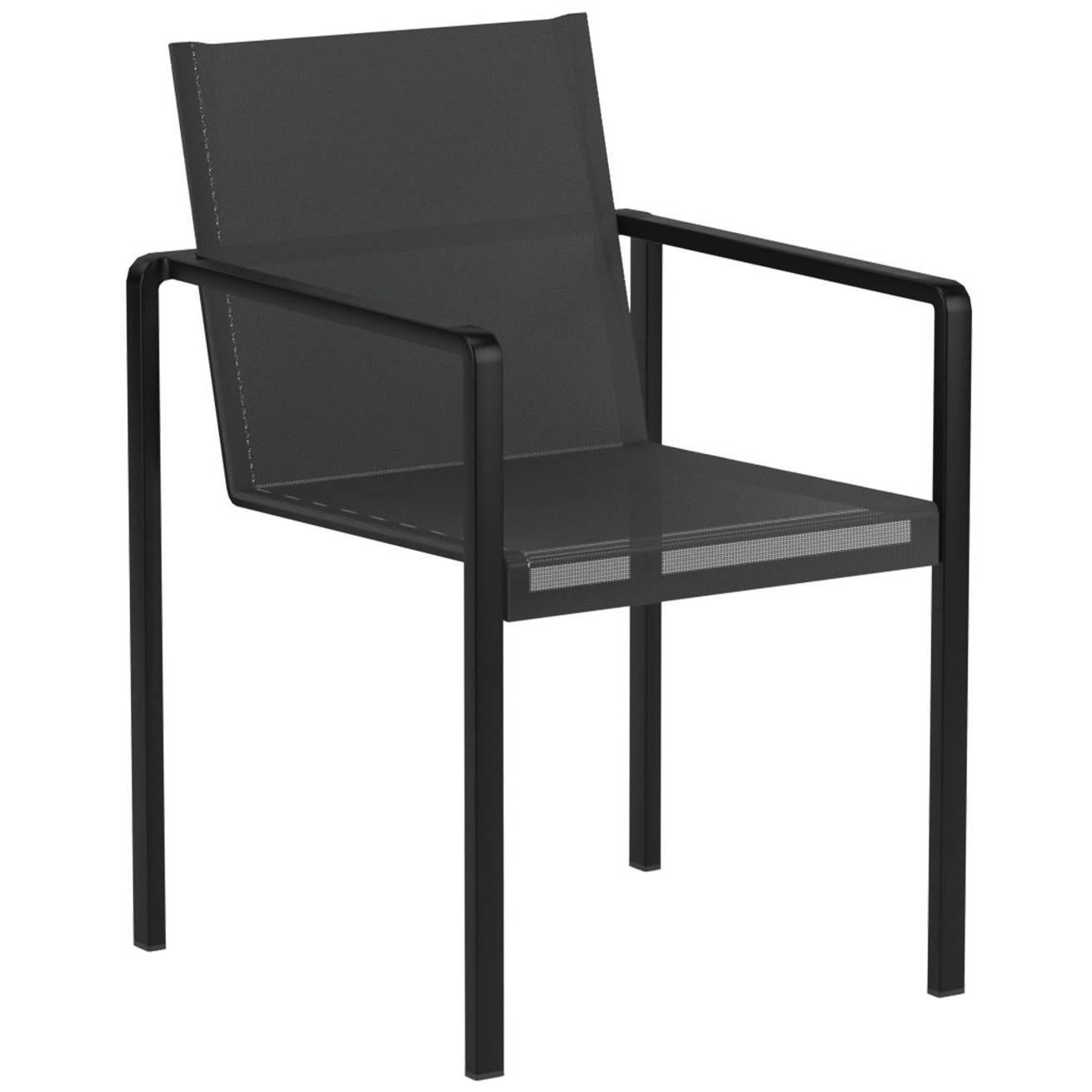 Black Alura 55 Outdoor Dining Armchair by Royal Botania, Belgium For Sale