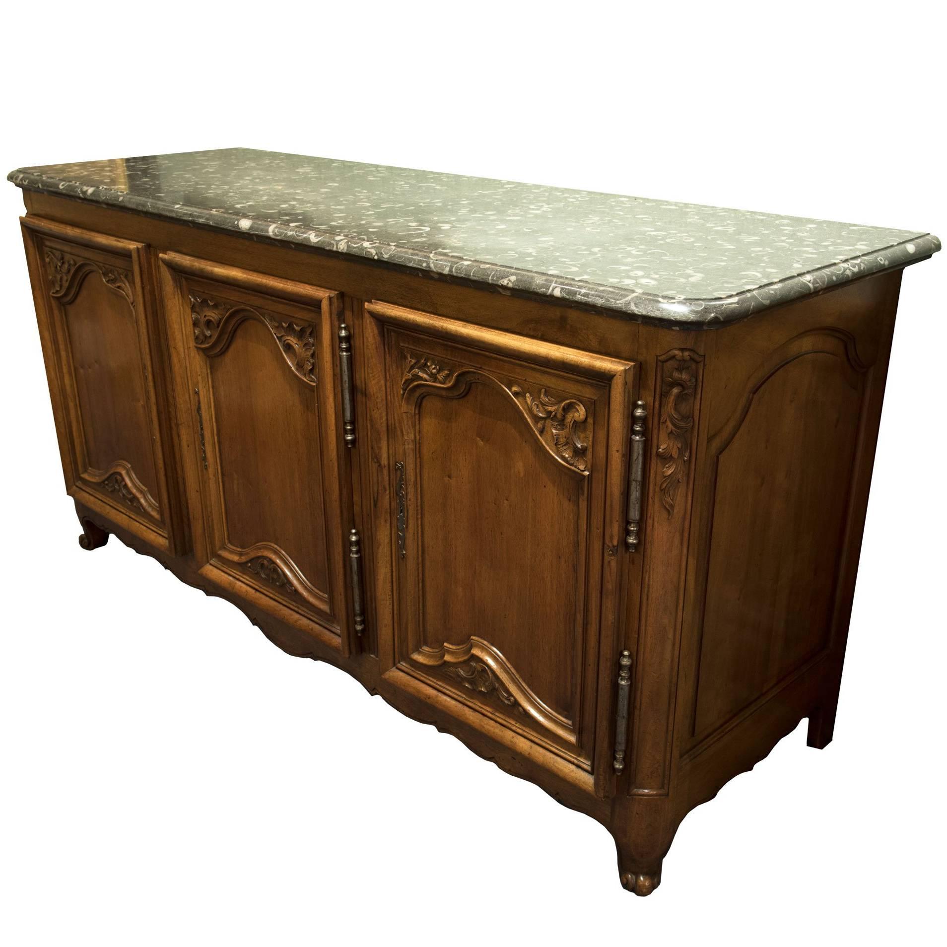French Regency Marble Top Sideboard For Sale