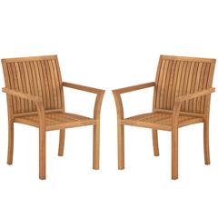 Teak Wood Puriz 55 Outdoor Dining Armchairs by Royal Botania, Belgium