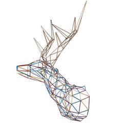 Multicolor Deer Iron Sculpture