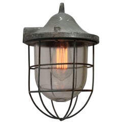 Grey Cast Aluminum Vintage Industrial Hanging Lamp Clear Glass ( (10x)