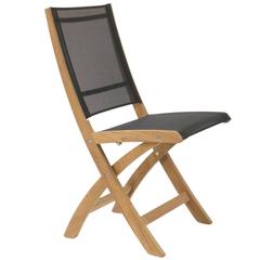Black and Teak Mixt 47 Outdoor Folding Side Chair by Royal Botania