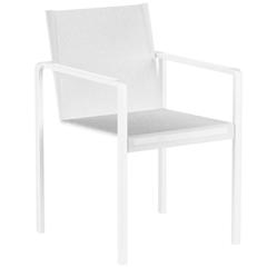 White Alura 55 Outdoor Stackable Dining Armchair by Royal Botania