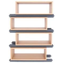 Stack Storage Four-Tier Wood Staggered Open Shelves 6