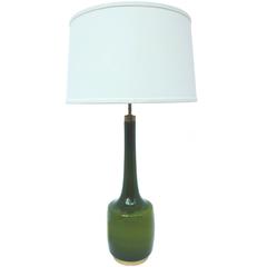 1960s Green Glass Table Lamp by Kastrup-Holmegaard