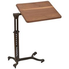 Antique Petite Tilt-Top Table with Cast Iron Base, circa 1905