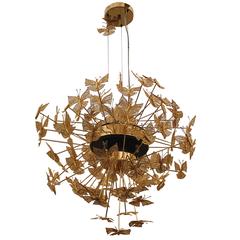 European Modern Gold Brass Nymph Butterfly Chandelier by Koket 7