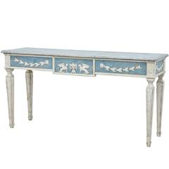 19th Century Gustavian Influenced Painted Console Table