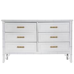 White Faux-Bamboo Dresser
