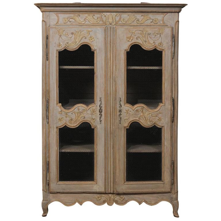 French Painted Wood TwoDoor from the Early 20th Century, Taupe