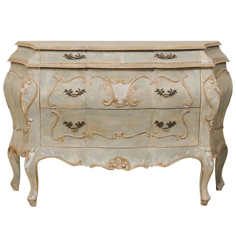Style Painted Bombe Chest at 1stdibs