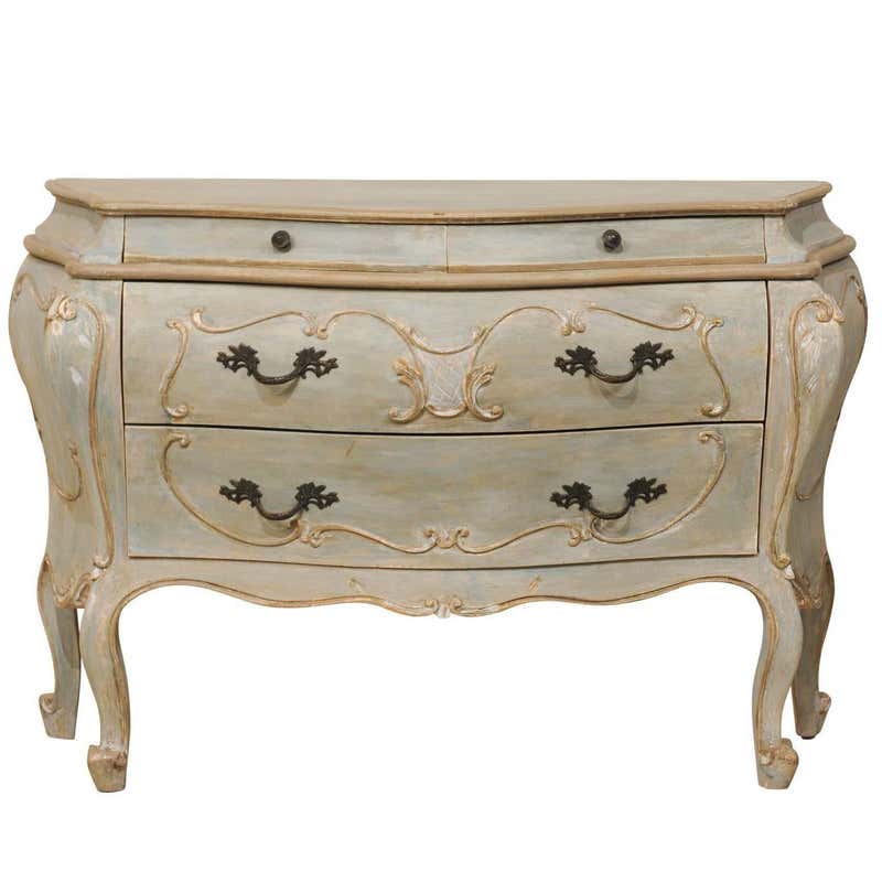 Style Painted Bombe Chest at 1stdibs