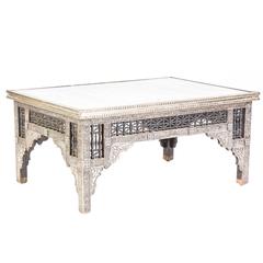 Authentic Moroccan Silver Inlaid Table