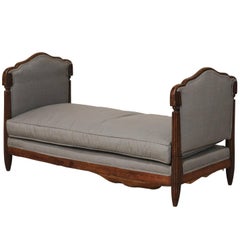 French Deco Lit De Jour (Daybed) with Drop Down Arm/Footboard, Early 20th C.