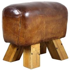 Vintage 1950s Leather Gym Seat