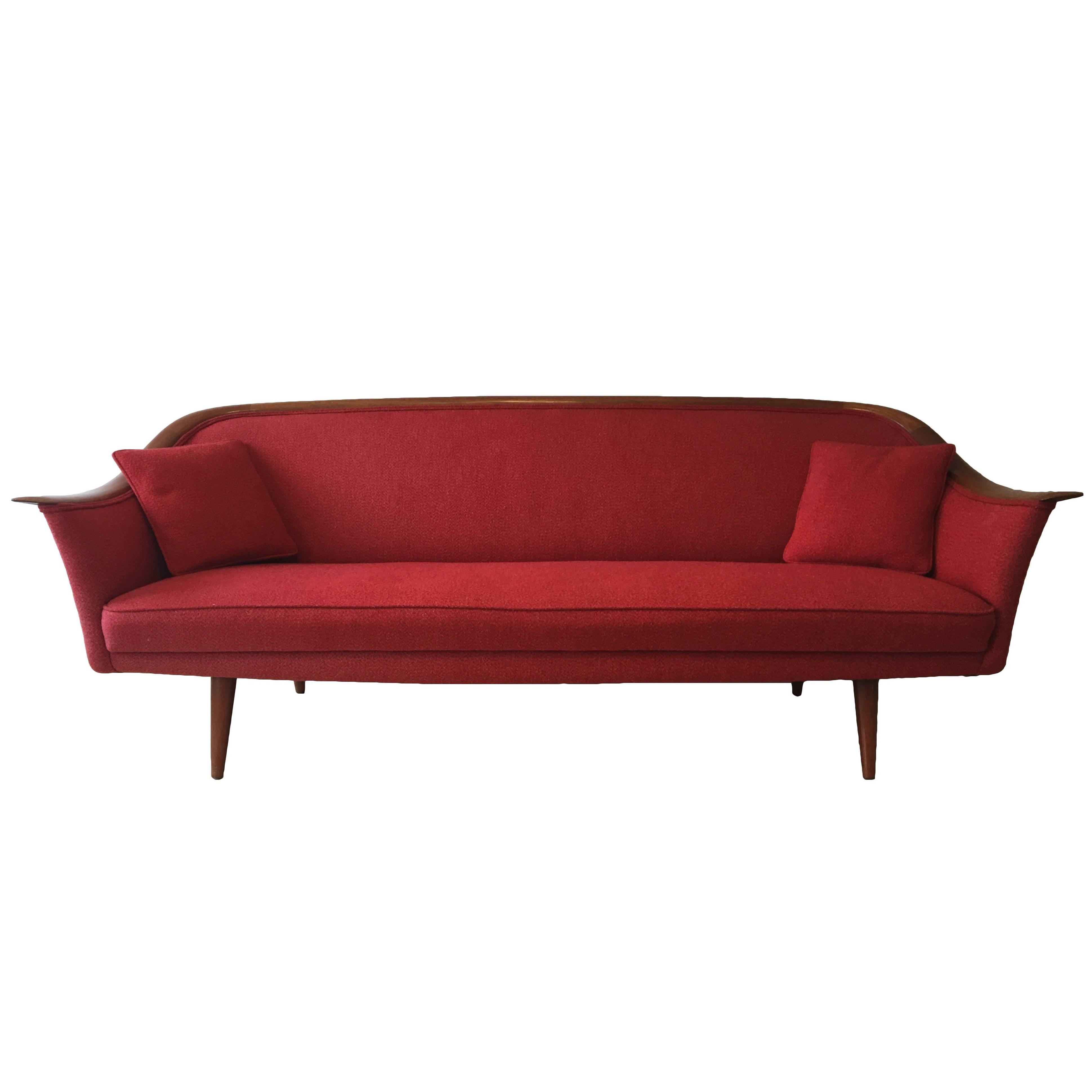 Mid-Century Norwegian Sculptural Sofa by Fredrik Kayser for Vatne For Sale