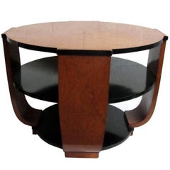 French Art Deco Burlwood Coffee or Centre Table